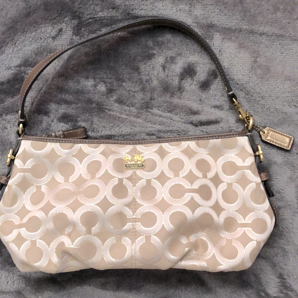 Beige and Gold Mini Handbag